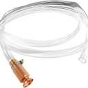 KVAEY Gas Siphon Hose, 6FT Multi-Purpose High Grade Self Priming Shaker Siphon Hand Pump Tube, 1/2'' Safety Copper Valve Siphon Pump with Transparent Hose for Oil Gas Fuel Transfer