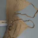 OEAK Womens Comfortable Triangle Bras No Underwire Sexy Plunge Unlined Bralette Pull On Bra Seamless Everyday Tshirt Bras (Beige, XL)