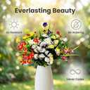 Artificial Flowers for Outdoor, 12 Bundles Mix UV Resistant Fake Flowers | No Watering Needed, Fade Resistant, Bendable & Flexible, Easy Diy Freely, Maintain Beauty Long-Term, Brighten Up Any Space