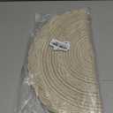 SHACOS Round Placemats Set of 4 Boho Braided Border Place Mats for Dining Tables Wedding Holiday Party (Ivory Bordered, 4)