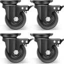 Nefish 4-Inch Heavy Duty Casters Set of 4, Industrial Grade Casters Wheels 7000 LBS, Low Gravity Plate Swivel Caster with Brake, Sturdy & Corrosion-Resistant Nylon Wheels for Industrial, Equipment