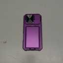 SSLOTSCASE for iPhone 17 Pro Case with Card Holder & Sliding Camera Lens Cover & Hidden Kickstand & Camera Stand & Wallet, Silicone Edge Durable Protective Case Cover for iPhone 17 Pro 5G, Dark Purple