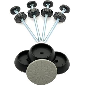 4 Pack Baby Extender Extension-M8(8mm) VMAISI Child Safety Pressure Mounted Baby Gate Threaded Spindle Rods Replacement Parts Bundle with Wall Protector for Stairs Cup Guard (Black, 8MM)