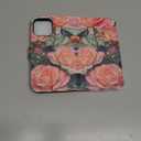 DEENAKIN for iPhone 16 Pro Max Wallet Case with Card Holder + Cash Clip, RFID-Blocking, Military-Grade Protection & UV-Printed Artwork, Magnetic Closure with Leather Stand - Blooming Pink Rose