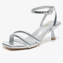 Amoji Women 2.5 Inch Kitten Heels Two Strap Party Wedding Dress Shoes FZ327, Size 41