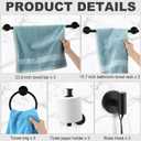 Gisafai 15 Pcs Black Bathroom Accessories Hardware Set Towel Racks for Bathroom SUS304 Stainless Steel 23.6 Inch Brushed Towel Bar Ring Toilet Paper Holder Robe Hooks for Wall Mounted