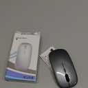 Wireless Bluetooth Mouse for iPad/MacBook Pro/Air/Laptop/pc Rechargeable Silent Mouse Portable Slim for Surface Pro/Lenovo/Samsung Tablet (LED/Gray)