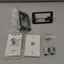 VCE Shielded CAT7 Ethernet Wall Plate UL-listed, 1-Port Female to Female RJ45 Wall Outlet with Single Gang Low Voltage Mounting Bracket 2-Pack