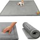 Hakuna Matte CloudSoft Baby Play Mat for Floor 60" x 80" Dark Gray Coral Velvet Memory Foam Rug for Crawling & Cozy Play Non-Slip, Water-Resistant, Easy-Care Tummy Time Mat, Playmat for Playpen