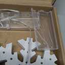 Baquler 3 Pcs Christmas Winter Snowflake Table Signs LED White Standing Wooden Snowflakes for Crafts Decor Christmas Snow for Country Farmhouse Home Photo Props(Rustic Style)