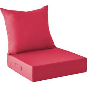 IPYNBAP Outdoor Cushions for Patio Furniture,Outdoor Seat Cushion Set 24 x 24 x 5.75 Inch,Waterproof & Fade Resistant Outdoor Chair Cushions,Deep Patio Chair Cushion with Removable Cover,Burgundy