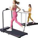 Walking Pad with Handle Bar, 3.0HP Walking Pad Treadmill with Handles, 3 in 1 Portable Under Desk Treadmills for Home Small Space, Foldable Folding Home Treadmill with Remote Control, 300LBS Capacity (red)