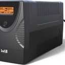 SKE SK1250 1250VA/720W UPS Battery Backup & Surge Protector - Uninterruptible Power Supply with LCD Display, AVR Voltage Regulation, 8 Outlets, Backup Power for PC, Router, NAS & Home Office