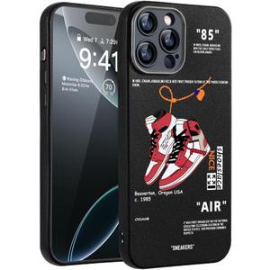Cool Design Phone Case for iPhone 14 Pro Case for Boys Men Aesthetic Shockproof Basketball Sneaker Sports Designer Cases Compatible with iPhone 14 Pro Black