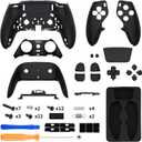 eXtremeRate Full Set Shell with Buttons Touchpad Cover Compatible with ps5 Edge Controller, Black Custom Replacement Decorative Trim Shell Front Back Plates Compatible with ps5 Edge Controller