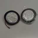 Partsam 2pcs 4" Round LED Trailer Tail Lights - 40 White LED Reverse Back up Trailer Lights for RV Trucks, Waterproof Sealed Round led Reverse Fog Lights Flush Mount for Truck Trailer Boat Bus