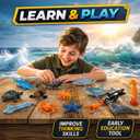 Liberty Imports Bucket of Ocean Sea Animals Toys - 16 PCS Large Underwater Deep Sea Creaures, Realistic Soft Plastic Marine Educational Toy Figures Playset for Toddlers, Kids