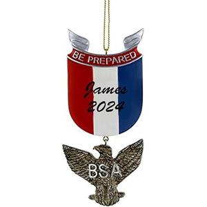 Boy Scouts Christmas Ornament, Boy Scouts of America Bald Eagle Keepsake Gift, Christmas Tree Decoration with Custom Name