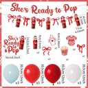 2 x Shes Ready to Pop Baby Shower Decoration She's About to Pop Banner Balloons | Retro Soda Cake Cupcake Toppers Soda Bar Baby Shower Gender Reveal Party Supplies She's About to Pop Banner Balloons