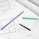 2 x Alumicolor Aluminum Engineer Color-Coded Solid Drafting Scale, 6IN, Silver