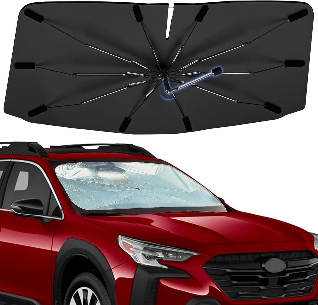 Windshield Sun Shade Umbrella for Subaru Outback 2015-2025, 360 Rotation Car Sunshade, Highly Reflective Front Window Sun Shield Visor for UV Protection, Keep Car Cool Accessories