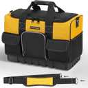 HARDIE BEAR Tool Bag, 18 Inch, Yellow and Black, Wide Mouth Opening, Multiple Pockets, Shoulder Strap