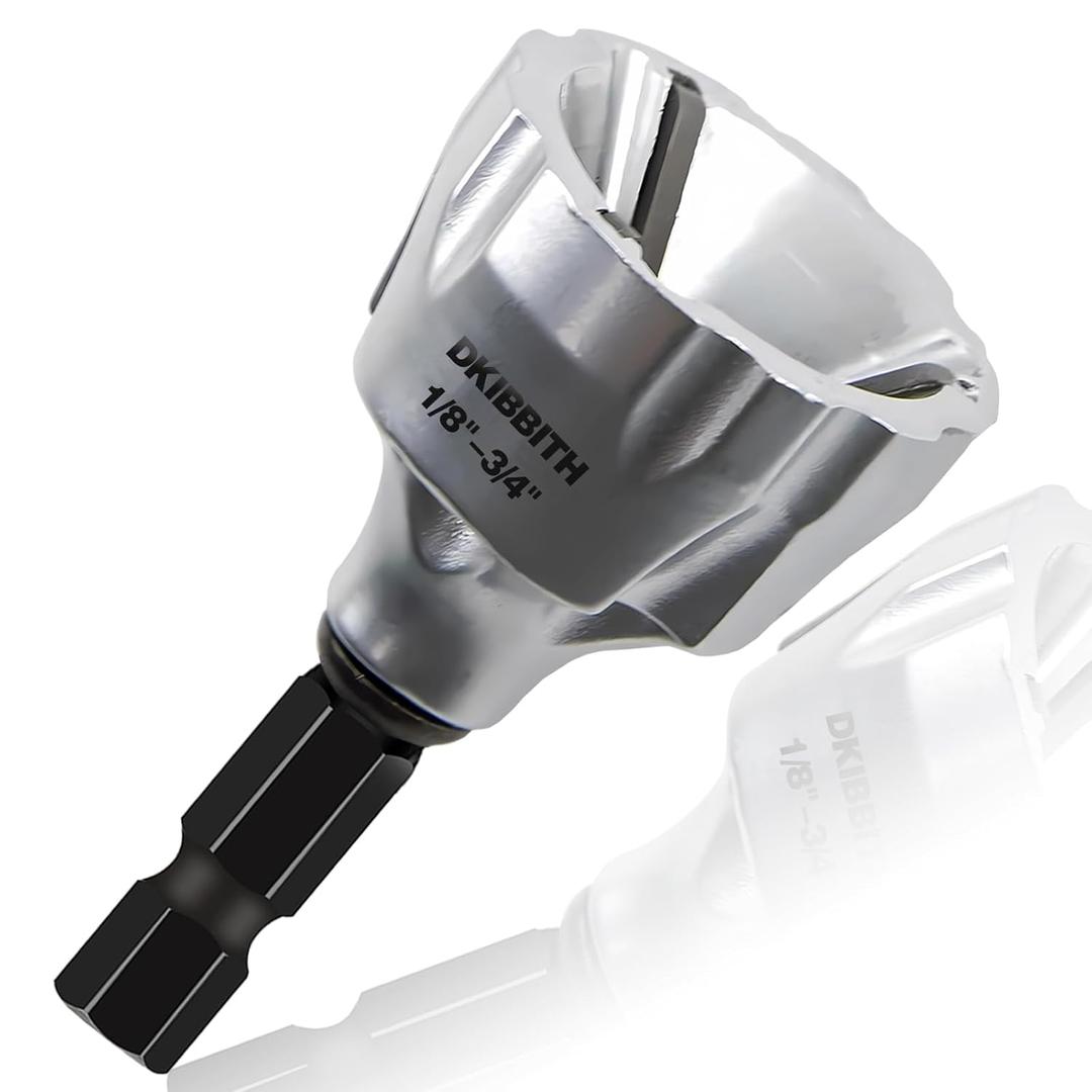 DKIBBITH Heavy-Duty Deburring Chamfer Tool with Sharp Tungsten Carbide Blades, Fast Hex Shank Deburr, External Burr Removal for Metal Rod Bolt Pipe 3D Printing PVC in 1/8" to 3/4" Diameter (3~19mm)