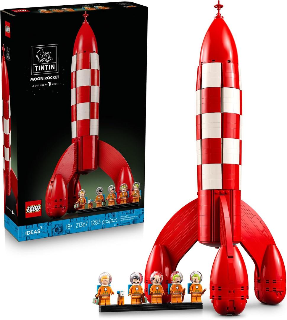 LEGO Ideas Tintin Moon Rocket - Building Set for Adults, Ages 18+ - Collectible Kit for Fans - Bedroom or Home Office Decor - Gifts for Comic Lovers - 21367