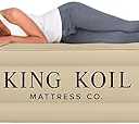 King Koil Luxury Builtin Pillow Top Queen Air Mattress with Builtin HighSpeed Pump Best for Home, Camping, Guests, 20" Queen Size Double High Airbed, Blow Up Mattress, Waterproof, 1Year