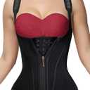 SHAPSHE Waist Trainer for Women, Tummy Control Sports Girdle, Workout Body Shaper with Adjustable Shoulder Strap (Small, Black-classic)