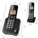 Panasonic Cordless Phone 2 Handsets System Expandable with Amber Backlit Display KX-TGC352B (Black)