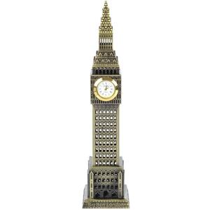 Queenie 7.5 Inch England Big Ben Bronze Model Metal Statue Figurine Living Room Vintage Home Decor for Personalized Gifts Tourism Souvenir Party Desktop Decoration