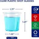 JOLLY CHEF 1000 Pack Plastic Shot Glasses, 1 oz Clear Disposable Jelly Cups Reusable Perfect for Wine Tasting, Whiskey, Food Samples, Halloween, Thanksgiving Party, Wedding, Christmas