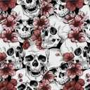 Red Skull Floral Peel and Stick Wallpaper Halloween Sugar Skull Floral Removable Self Adhesive Wallpaper for Bedroom,Farmhouse Vinyl Adhesive Accent Wall Decorations 17.7in x 118in
