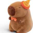 Cute Happy Birthday Capybara Plush Soft Capybara Birthday Stuffed Animal Kawaii Capibaras Peluches Stuffed Toys Gift for Kids 13 inch (Top Hat Capybara)