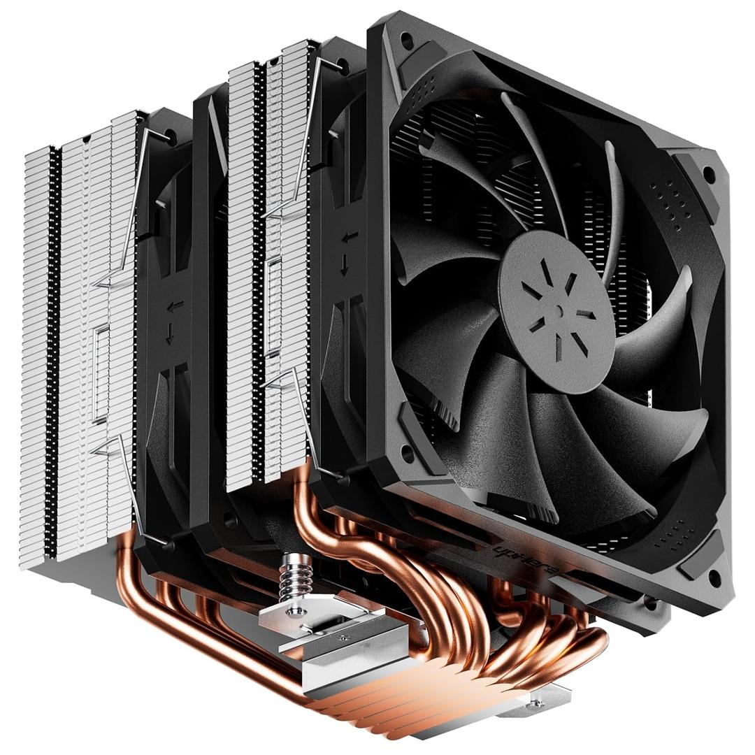 upHere CPU Air Cooler with 6 Heat Pipes,Dual 120mm Fan CPU Cooler 1600rmp,CPU Cooler AMD AM5/AM4/AM3 Series,CPU Air Cooler Compatible with Intel LGA 1851/1700/1150/1155/1156/2011/2066(X79/X99)