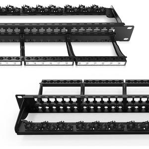 Patch Panel 24 Port Blank Keystone Patch Panel RJ45 Patch Panel with Smart Cable Management for 19 inch Rack Mount (Shielded)