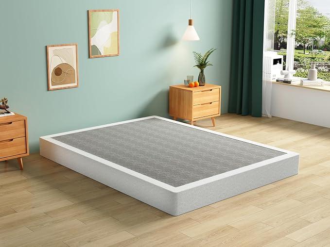 7 Inch Queen Box Spring, Heavy Duty Metal Bed Base
Box Spring With Removable Washable Cover, 3000lbs Heavy-Duty Metal Frame, Noise-Free, Tool-Free Assembly, Non-Slip