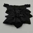 Fixmatti Women Ruffle Rompers Strapless Short Sleeve Chiffon Shorts Jumpsuit Summer One Piece Outfit Black S