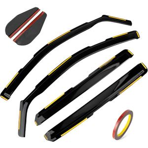 PSLER 4PCS Side Window Vent Visor Window Deflectors for Dodge RAM 2500 3500 Crew Cab 2019 2020 2021 2022 2023 2024 2025 Car Accessories Rain Guards Window Visors Vent Deflector