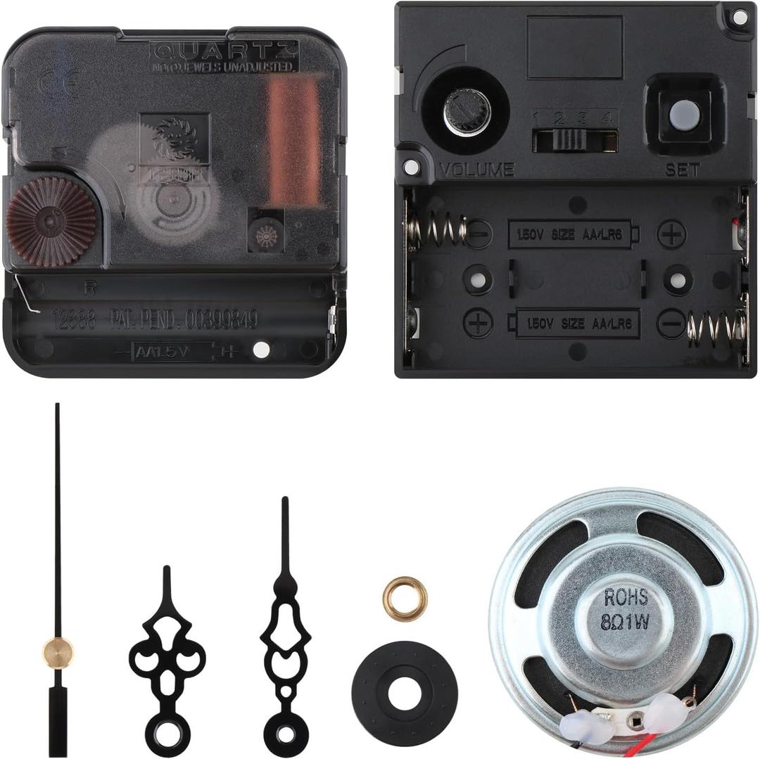 Fenteer Clock Movement Mechanism Quartz Kit with 7" Black Minute Hands 0.83" Thick Dial