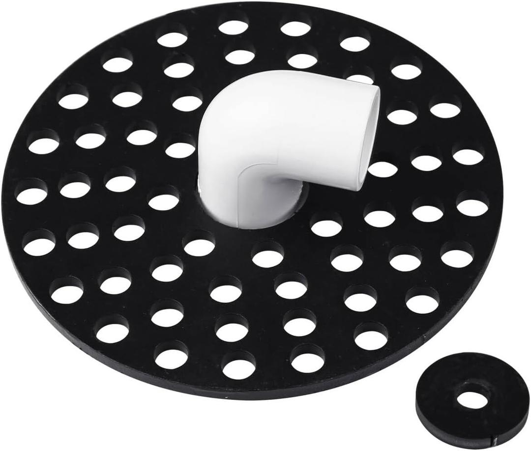 5 inch Drain Cover with Integrated Ports, Floor Drain with Removable Round Disc, 5" Garage Drain Cover Replacement Solution, Floor Strainer, 1PCS