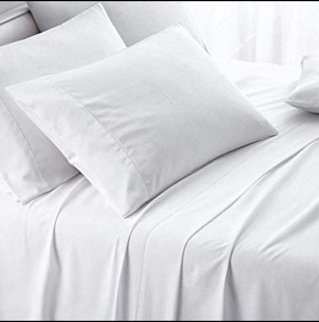 800 Thread Count 100% Egyptian Cotton Sheet, White Full Sheet , Long-Staple Combed Pure Natural Cotton Bedsheet, Soft & Silky Sateen Weave