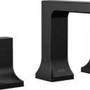 Delta Velum Matte Black Bathroom Faucet 3 Hole, 8 Inch Widespread Bathroom Sink Faucet for Vanity, Metal Push-Pop Drain Assembly, Matte Black 3537LF-BLMPU