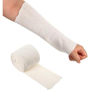 Nuanchu Cotton Stockinette Tubular Elastic Bandage Cast Sleeve Roll Elastic Wrap Tube Bandages Comfortable Cast Stockinette for Arm Leg Knee Prewrap(White,4 Inch X 5.47 Yard)