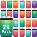 24 Pack Insulated Can Cooler Sleeves, Blank Sublimation Neoprene Iced Drink Holder for Cold Beer or Soda, 12oz Standard Beverage covers for Summer Parties, Wedding Supplies(Gradient Set)