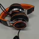 AILIHEN Kids Headphones, Headphones Wired with Microphone and Volume Control Folding Stereo Corded OnEar 3.5mm Headset for Boys Girl Cellphones Tablets Chromebook Laptop Computer (Black/Orange)