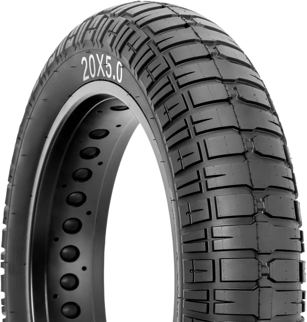 Hycline Ebike Fat Replacement Tire: 20x4.0/20x4.5/20x5.0/26x4.0 Inch Heavy Duty Wear-Resistant Folding Electric Fat Tires, All-Terrain High-Density Bicycle Tires for Street & Trail Riding