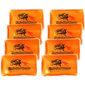 8 Pack Magic Hand Warmers, Reusable Snap Heat Packs, Reusable Pocket Hand Warmers, Portable handwarmers Used for Outdoor, Indoor, Working, Studying, Camping, Warm Gifts for Adults or Kids (Black 01)