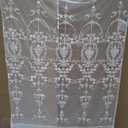 Bedroom/White/Sheer Curtains,Embroidery/Living Room/Voile/Curtains/Panels,Embroidered/Semi Sheer Flower-White. 200x250cm(79x98inch), Set of 2
